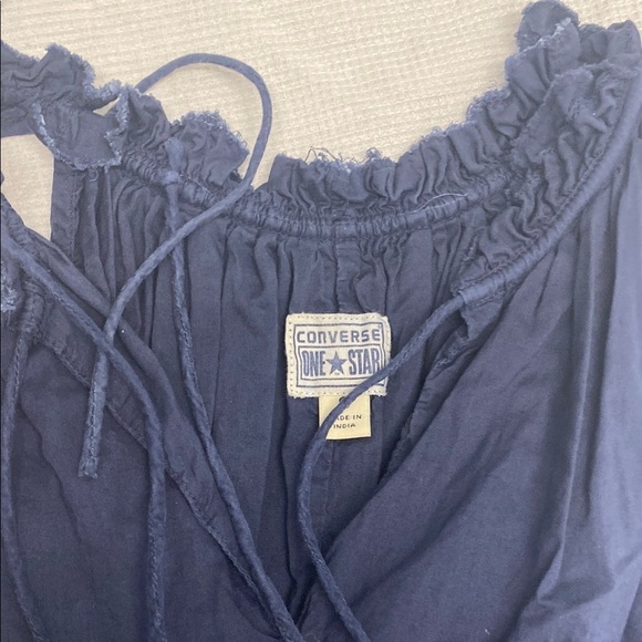 Converse Blue Ombré Midi Sundress with raw hem and corset back 100% cotton - Picture 4 of 13